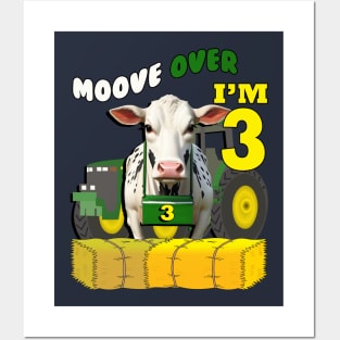 Kids Birthday 3 Year Old Farming Theme Posters and Art